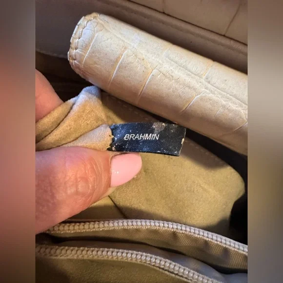 Brahmin Cecelia Croc-Embossed Bag with Bamboo Handles - Picture 13 of 16